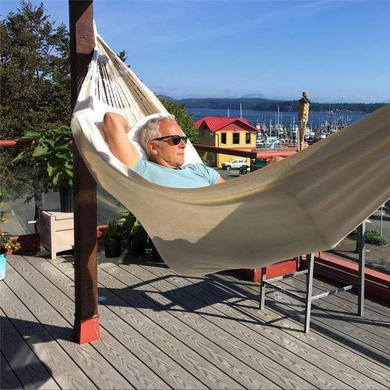 Outdoor Beach Canvas Double Hammock Lazy Swing Chair