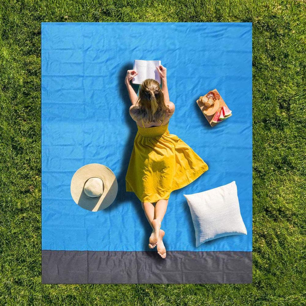 Portable Waterproof  Beach Mat Pocket Blanket