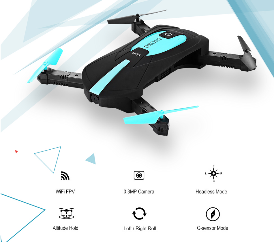 Wifi Fixed Aerial Black Bee Pocket Drone.