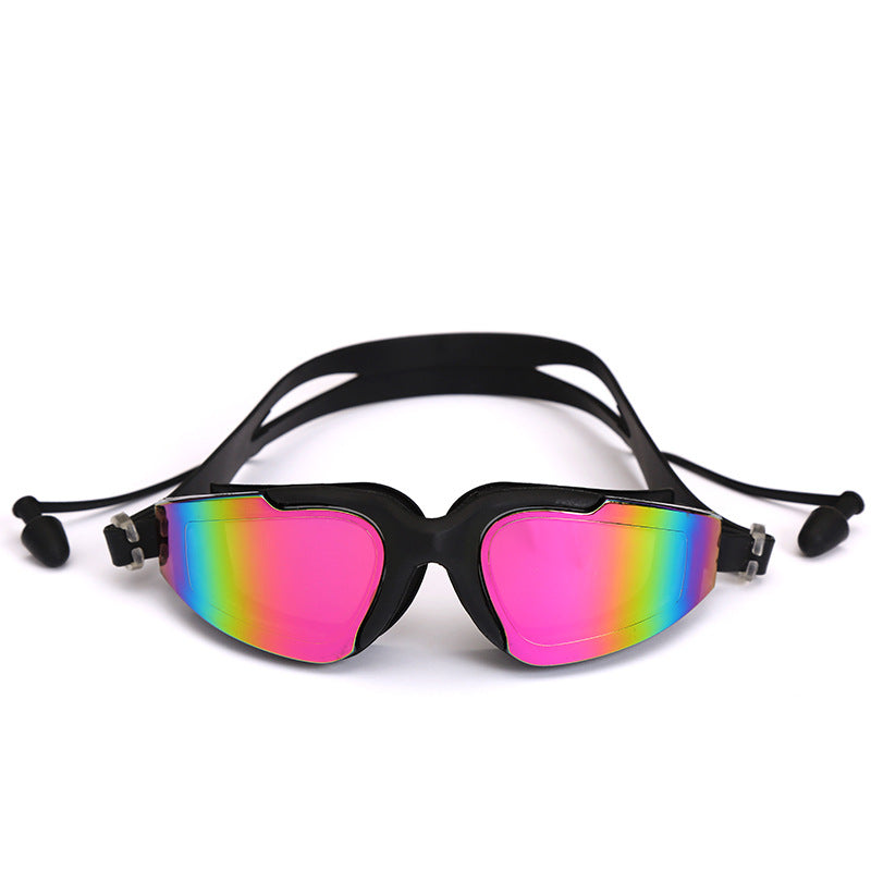 Professional Silicone Anti-fog UV Multicolor Swimming Glasses With Earplug for Men or Women