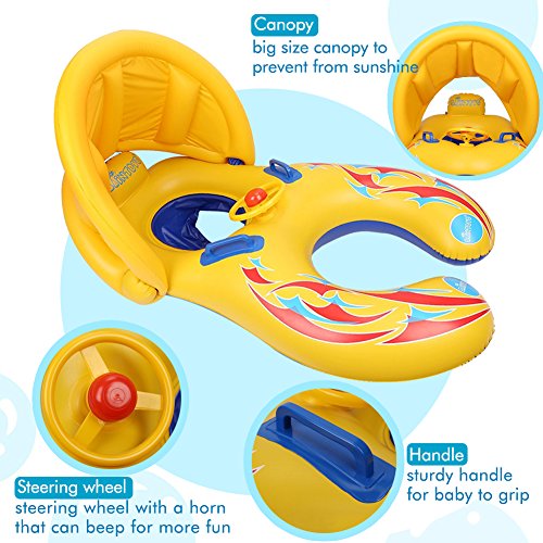 Inflatable Baby Pool with Canopy.  Swimming Float for Kids