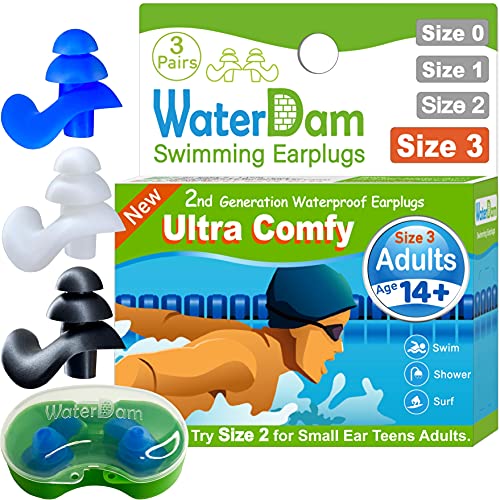 WWF Ear Plugs for Toddlers Kids Teens , 2 Pairs Mix Pack (Toddler 1.5-4yr Blue and Kids 4-14yr Green)