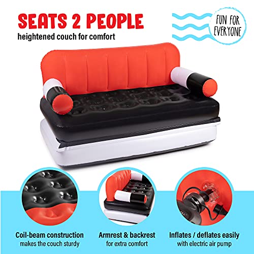 WWF Suntan Pool 2 in 1 Pool Float with Foldable Couch | Doubles as an Air Bed.