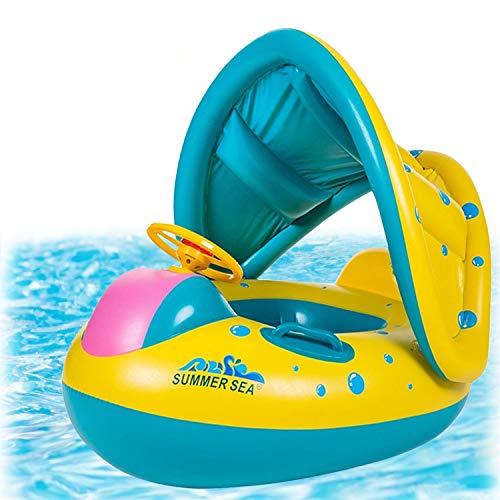 Inflatable Baby Pool with Canopy.  Swimming Float for Kids