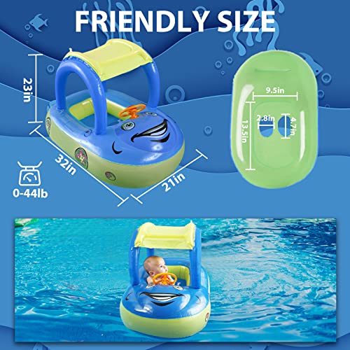 WWF Baby Pool Float with UPF50+ Canopy.