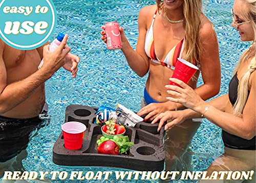 Polar Whale Floating Drink Tray for Pool Beach Parties. Durable Foam 17.5 Inches Large 10 Compartments UV Resistant