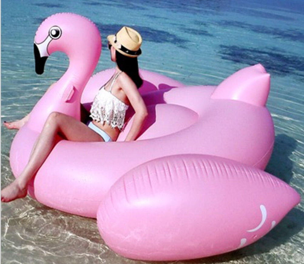 WWF 60 Inch Inflatable Rose Gold Flamingo Swan Ride.