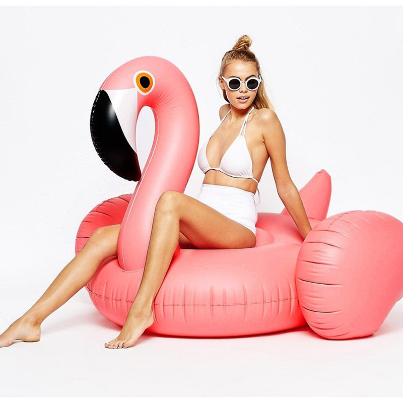 WWF 60 Inch Inflatable Rose Gold Flamingo Swan Ride.