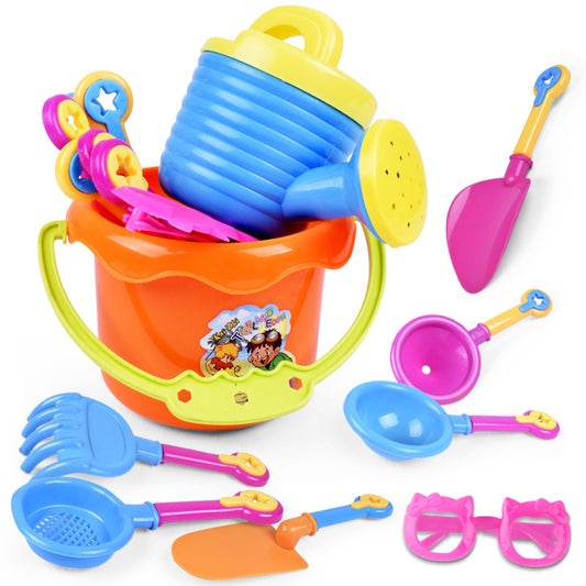 9Pcs/Set Random Color Beach Toys Castle Bucket Water Tool Set For Kids.