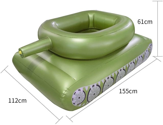 Inflatable Battle TANK with water CANNON. Water World FUN recommended!!!