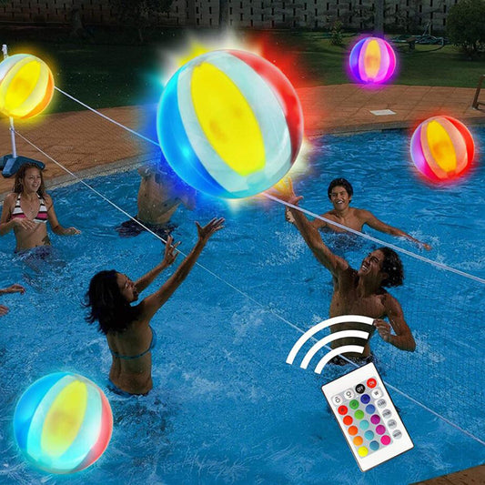 Glowing Swimming Pool light Beach Ball with Remote Control. 16 Color Glowing Inflatable Led Pool Party Toys