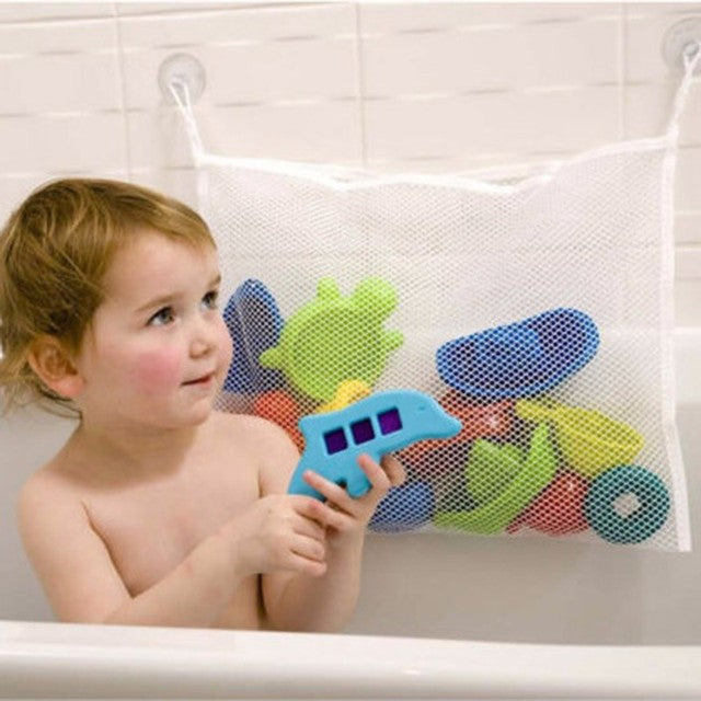 Mesh bag for bath toys. Waterproof beach bag for kids.